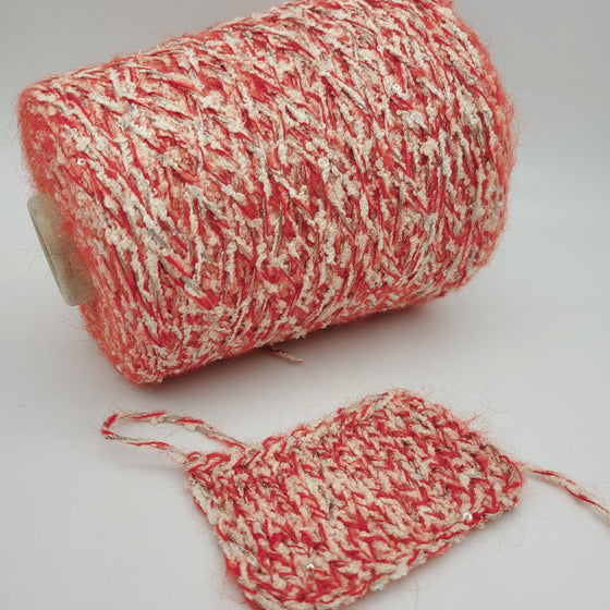 BOUCLE COTTON MIX YARN WITH PAILLETS