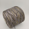 Light beige linen and viscose yarn skeins from SIA CRAFT MIND Yarns Italy, showcasing soft, textured fibers for knitting or weaving.