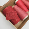 Soft blush pink mohair yarn from SIA Craft Mind's PROJECT BOX 591 Blush and Bloom, showcasing fluffy, luxurious fiber.