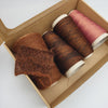 Rustic Roots Project Box 595 featuring soft SIA Craft Mind Mohair yarn from Italy, displayed in a natural wooden project box.