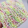 Soft cotton and viscose yarn from Italy, displayed in a close-up shot showcasing the blend's texture and color details.